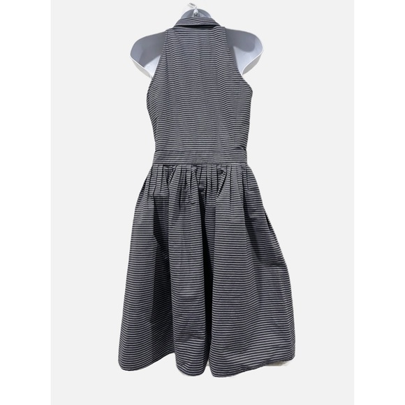 Michael Kors Size 0 XS classic striped belted blue and white dress with pockets - Picture 5 of 8